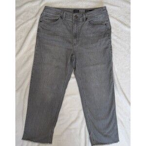 J. Jill High Rise Straight Leg Crop Jeans Grey Wash Denim Size 10 Soft Stretch